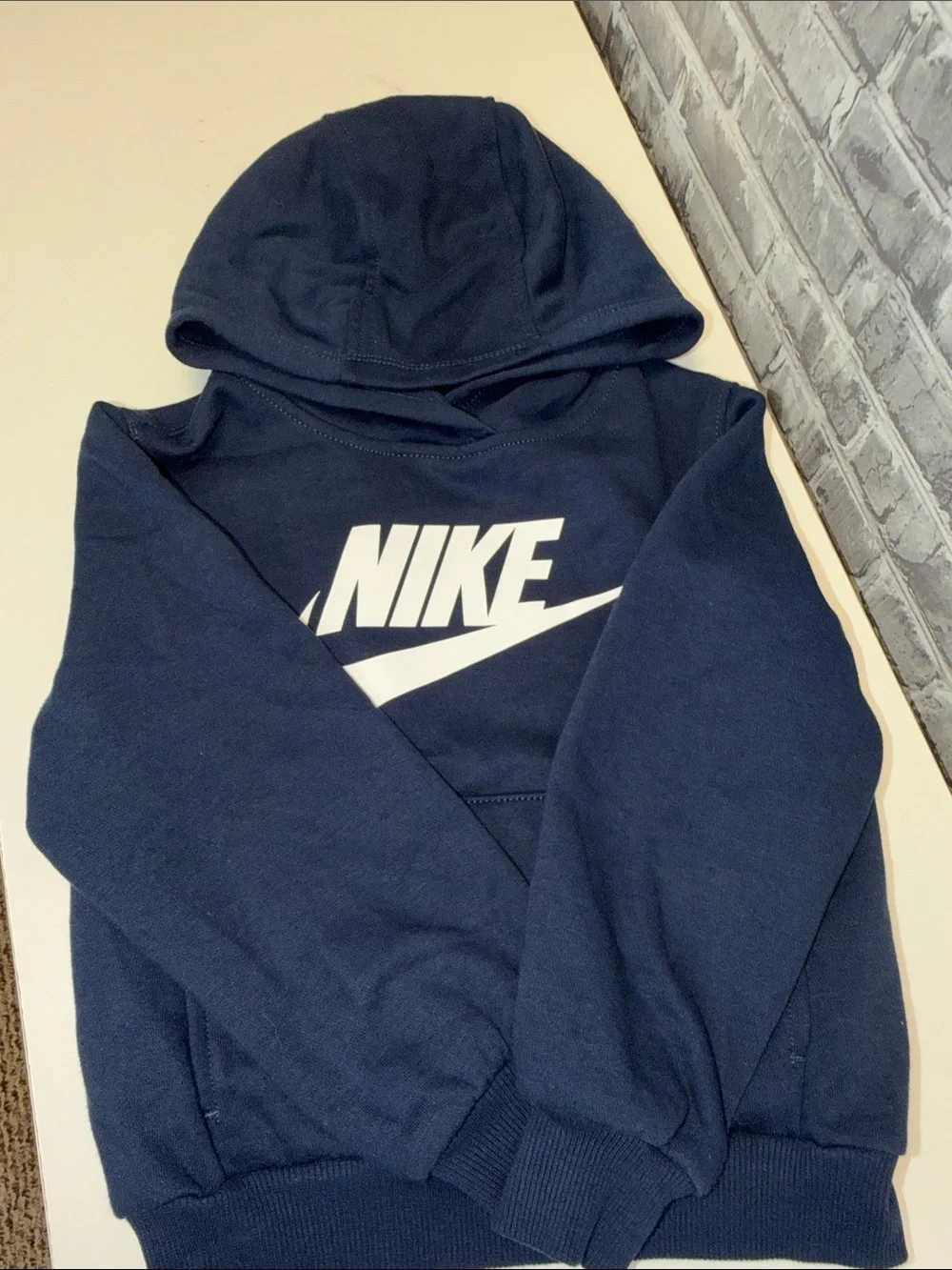 Boy's Nike Navy Blue Hoodie & Shorts Set with White Logo